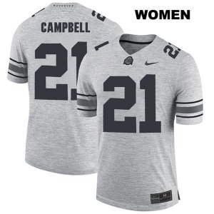 Women's NCAA Ohio State Buckeyes Parris Campbell #21 College Stitched Authentic Nike Gray Football Jersey MG20R31XE